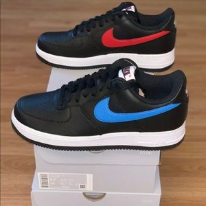 New Nike AF1 Low Black Red White Blue Mens Sz 12